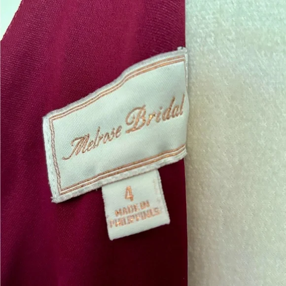 NWOT Melrose Bridal Burgundy Wine Sleeveless Empire Waist Bridesmaid Dress - Picture 10 of 12